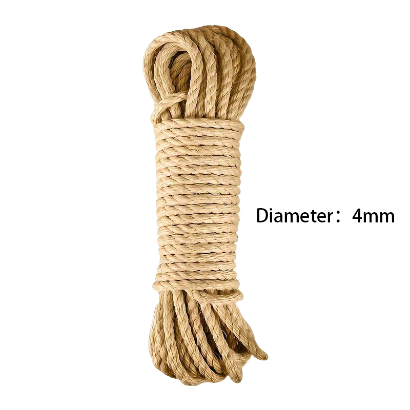 Cat Scratcher Rope DIY Natuurlijk Sisal Touw Speelgoed Katten Poot Klauw Meubelbeschermer Krabpaal Toren Klimrek Bindend touw: S / WHITE