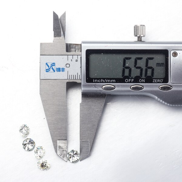 Starsgem ij moissanite 6.5mm redondo brilhante corte solto moissanite grânulo para o ajuste do anel