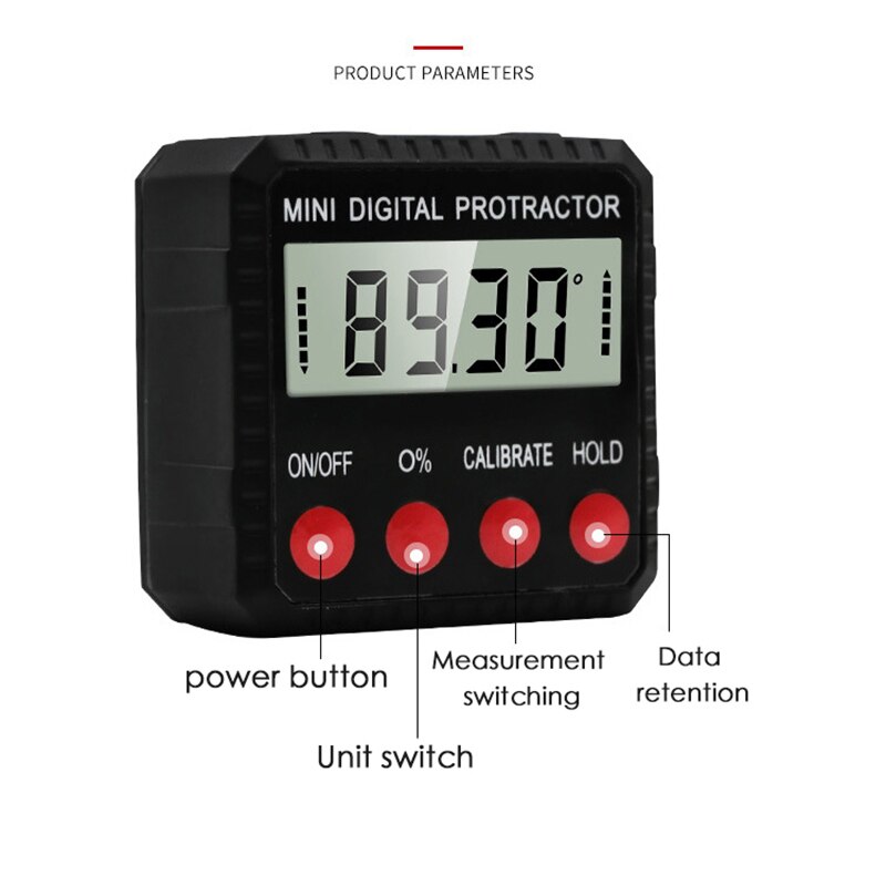 Hoek gradenboog universeel niveau 360 graden mini elektronische digitale gradenboog inclinometer tester meetgereedschap