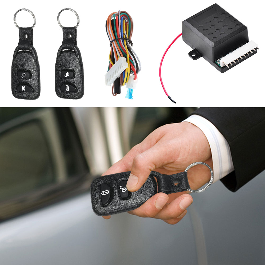 12V Vehicle Keyless Entry System with 2 Remote Control Auto Locking Security Keyless Entry Kit Universal Auto Remote Central Kit