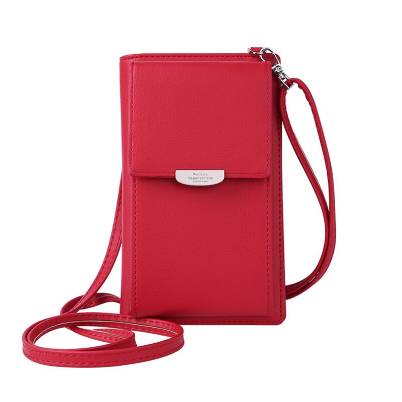 Bolso bandolera para mujer, bolso de mano para teléfono, cartera con solapa, bolso de hombro para teléfono con pantalla táctil: Red
