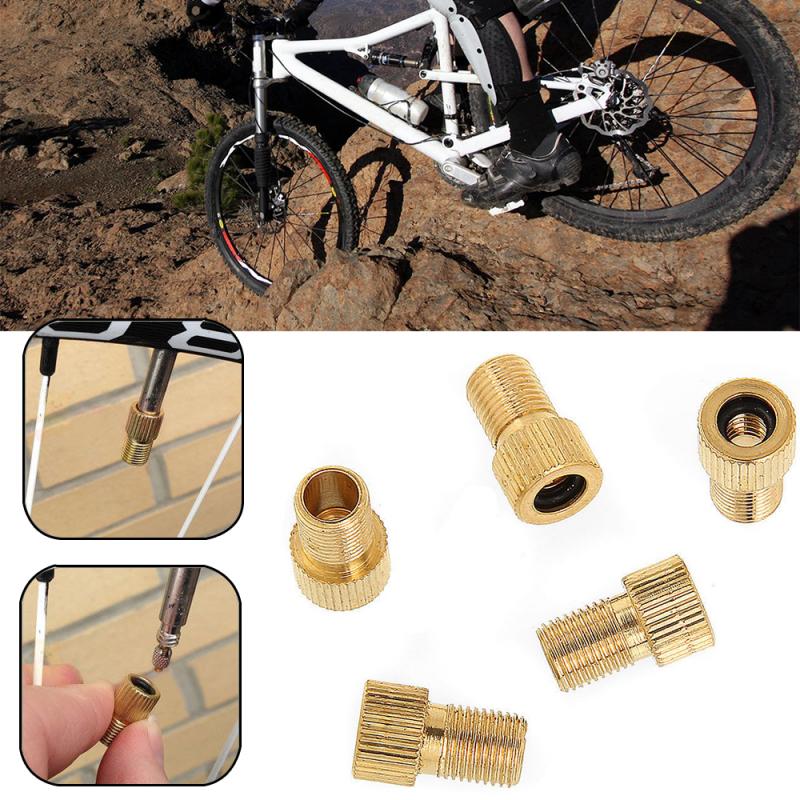 5Pcs Brass Valve Adaptor Presta To Schrader Bicycle Valve Converter Mountain Bike Pump Connector Adapter Alloy Bike Accessorie