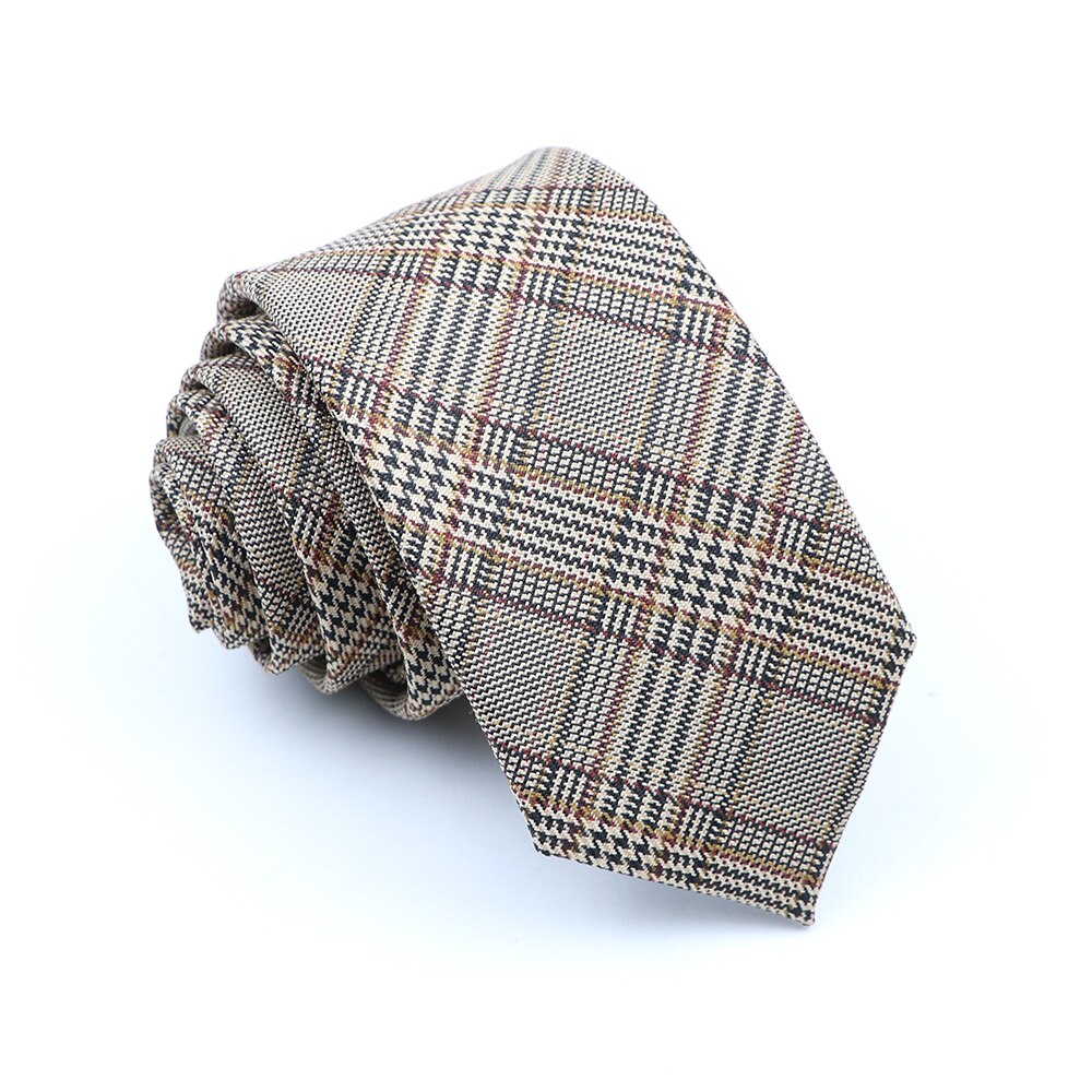 Corbatas clásicas de algodón para hombre, corbatas ajustadas hechas a mano de 6CM con cuello, a rayas, a cuadros, para negocios, bodas y fiestas,: 9