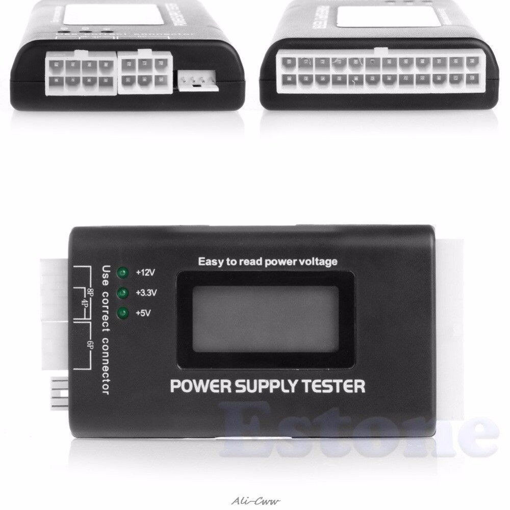 Lcd Pc Computer 20/24 Pin 4 Psu Atx Btx Itx Sata Hdd Power Supply Tester