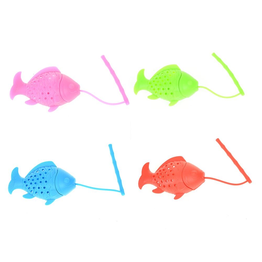 1 stk tebladssi silikone fiskeform infuser til teposer urtekrydderi filter diffuser tekande mini køkkentilbehør
