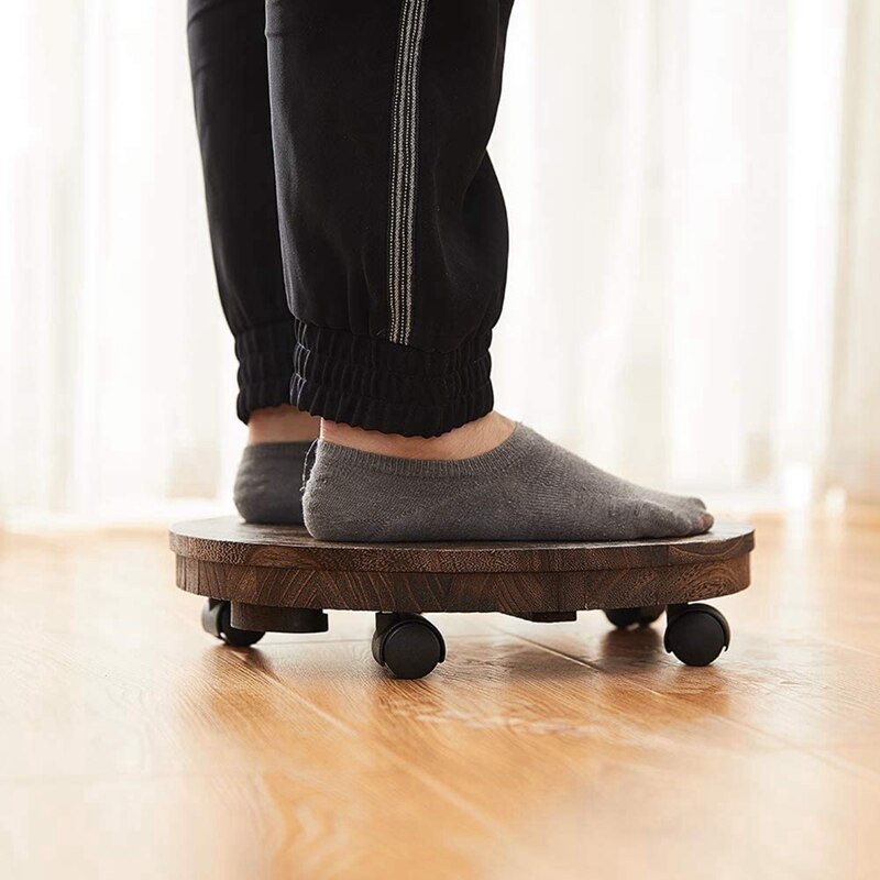 Plant Carts, Heavy-Duty Rolling Movable Flower Pot Holders With Swivel Castors, Round Plant Holders With Wheels