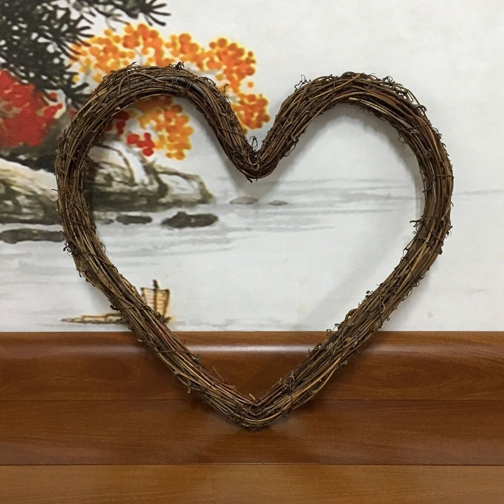 Rattan Vine Heart Shape DIY Wreath Garland Party Christmas Window Decor Ornament