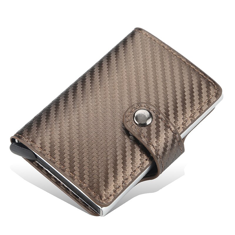 Cartera inteligente para hombre , Tarjetero con cierre Rfid, billetera de aluminio de Metal para negocios y crédito, Mini cartera para tarjetas de mujer: stly1-golden