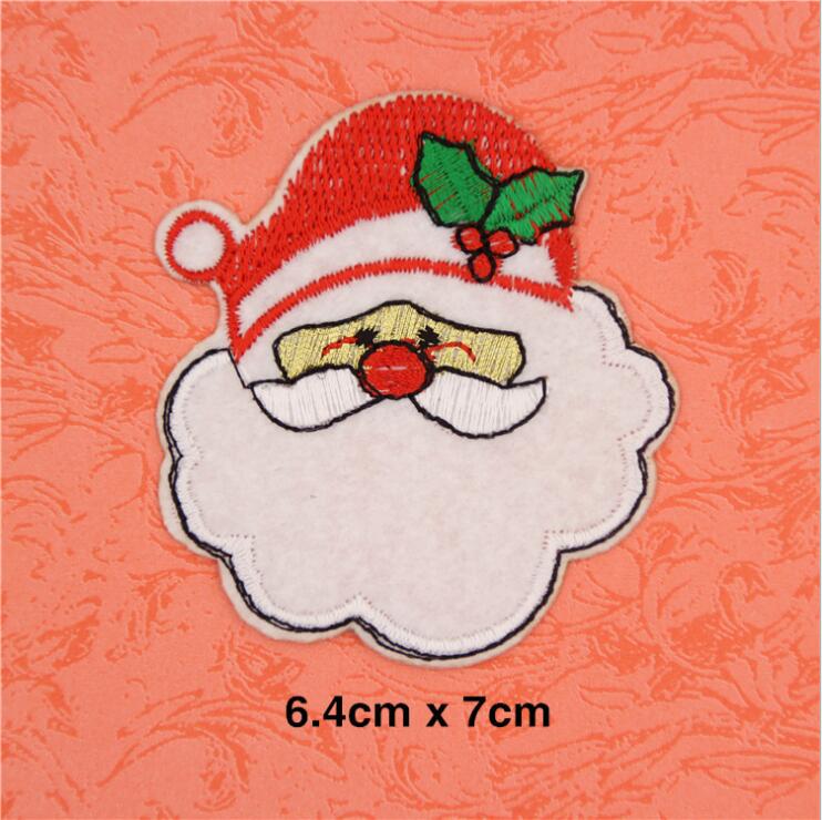 1Pcs Christmas Style Patch For Clothing Iron On Embroidered Sew Applique Cute Patch Fabric Badge Garment DIY Apparel Accessories: 12