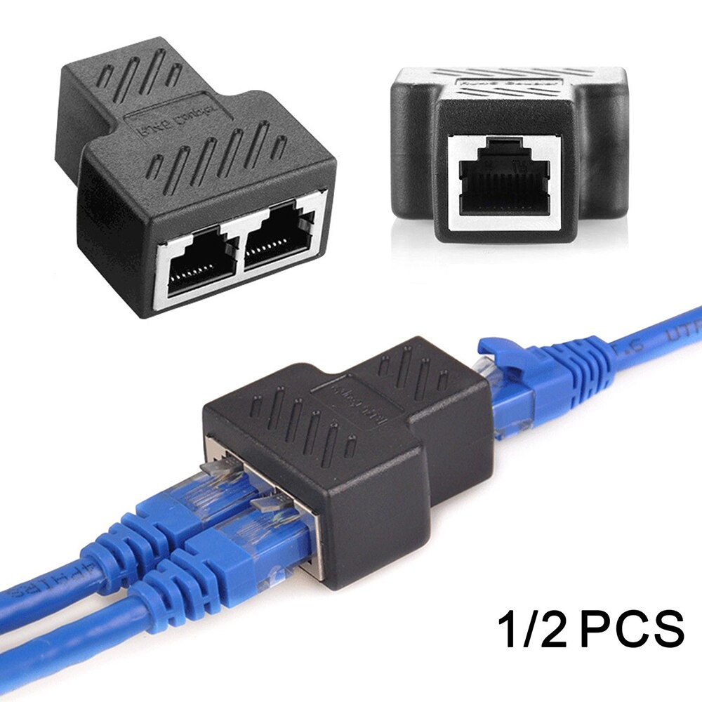 1 zu 2 Möglichkeiten RJ45 Ethernet LAN Netzwerk Splitter Doppel Adapter Häfen Koppler Stecker Verlängerung Adapter Stecker Stecker Adapter