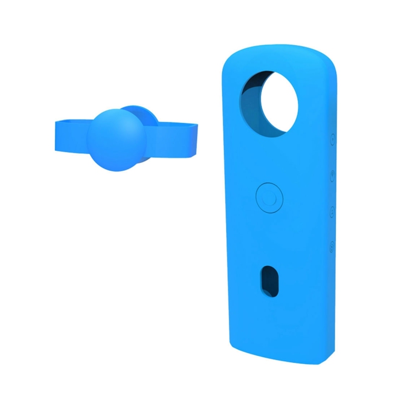 Silikonowy futerał ochronny PULUZ z osłoną obiektywu do kamera sportowa Ricoh Theta SC2: Niebieski kolor