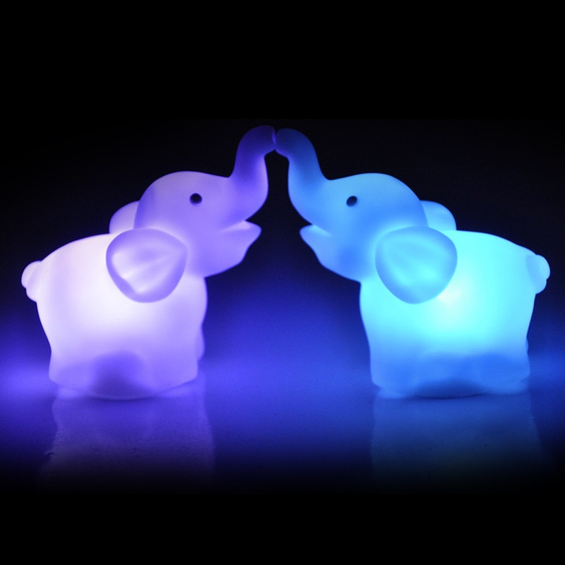 Olifant Vorm Kleur Veranderende LED Nachtlampje Lamp Bruiloft Decor