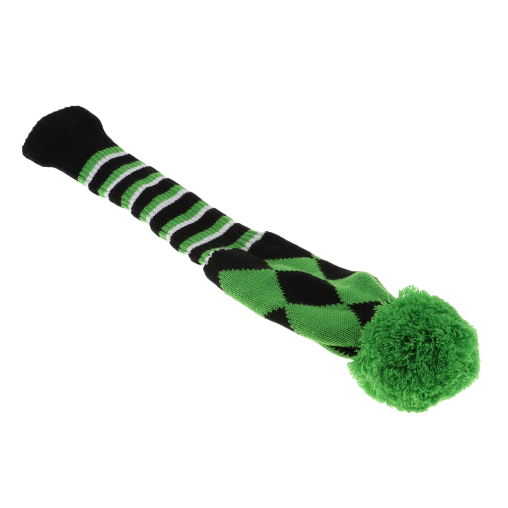 1Stck Golf Headcovers für Fahrer Fahrrinne holz Strick Pom Pom Kopf Abdeckung Golf Zubehör Grün/Blau/verrotten /weiß