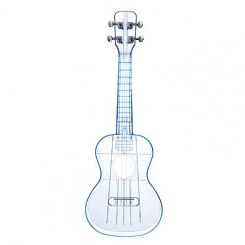 21 inches Practical Music Teaching Ukulele Music Equipment Ukelele Undeformable for Play: Clear Blue