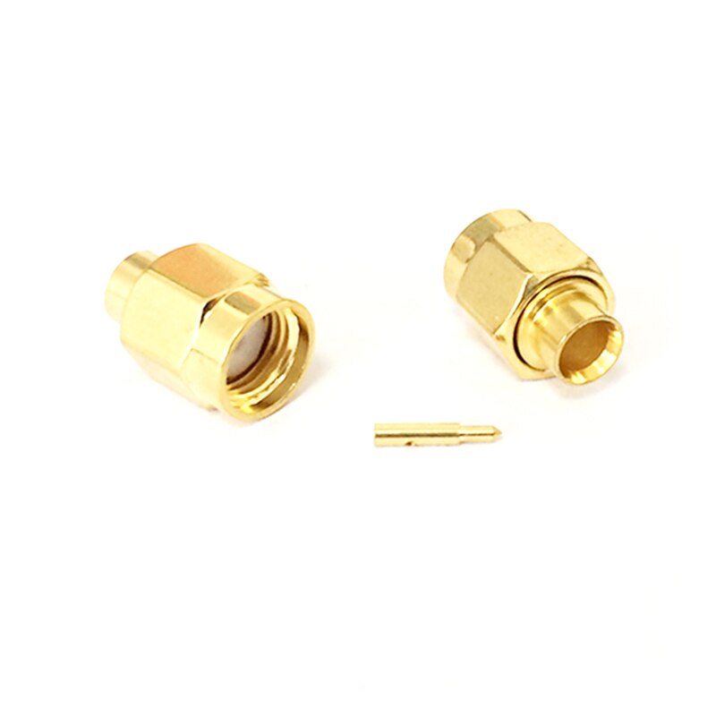 1Pc Sma Male Plug Rf Coax Modem Converter Connector Soldeer Voor Kabel RG402.141 &quot;Straight Verguld