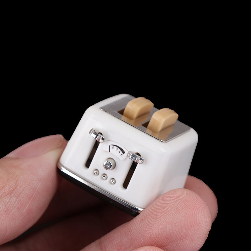 1/12 skala Puppe haus Brot Maschine Mit Toast Miniatur Puppe haus Mini Zubehör Nette Dekorationen Toaster
