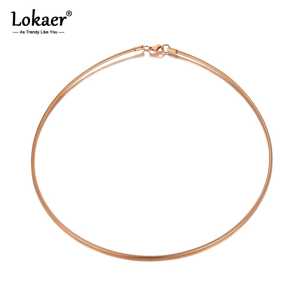 Lokaer Simple Bohemia Rose Gold Pendant Torques For Women Girls Trendy Titanium Stainless Steel Office Necklace N20177