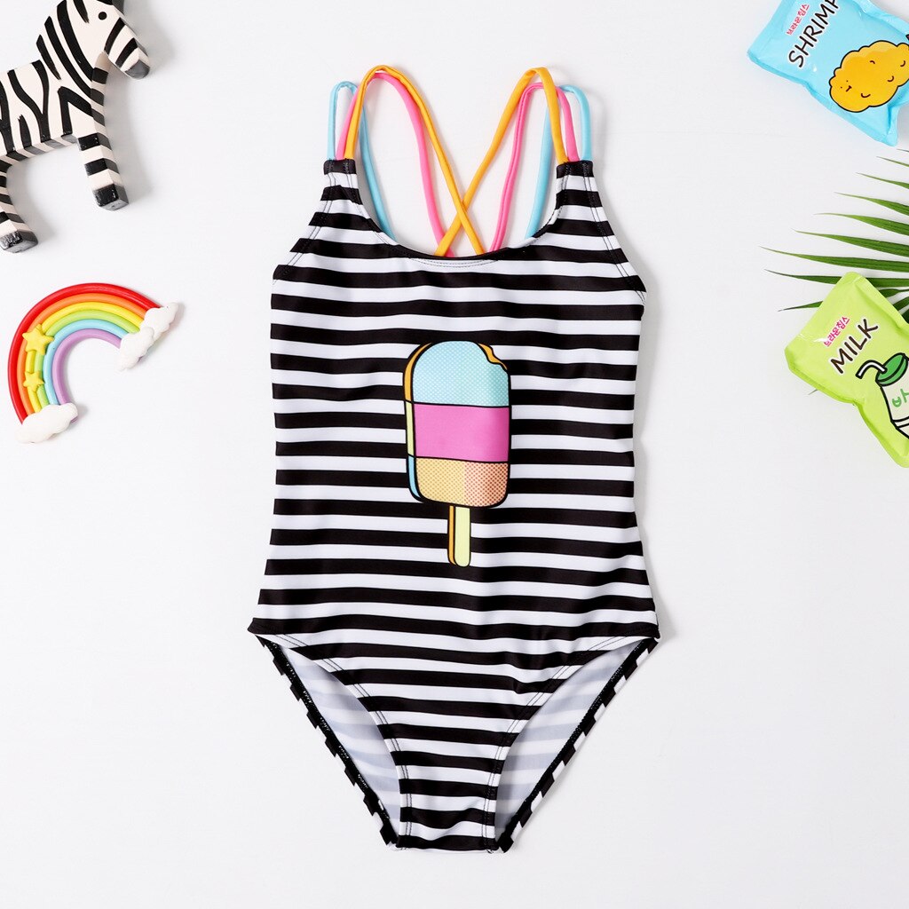 Bañador de una pieza para niñas de 3 a 8 años, traje de baño para niñas, ropa de playa, novedad de: 3XL (7-8years)