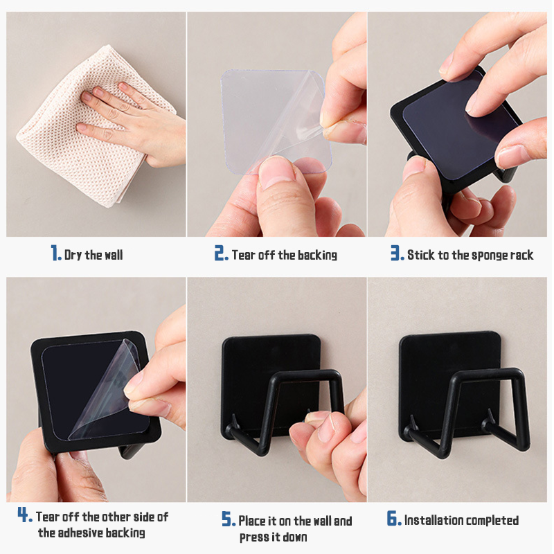 Sponges Holder Kitchen Sink Drain Basket Drain Cleaning Brush Hook Sponge Storage Rack Wall Hooks Accessories Home Organizer