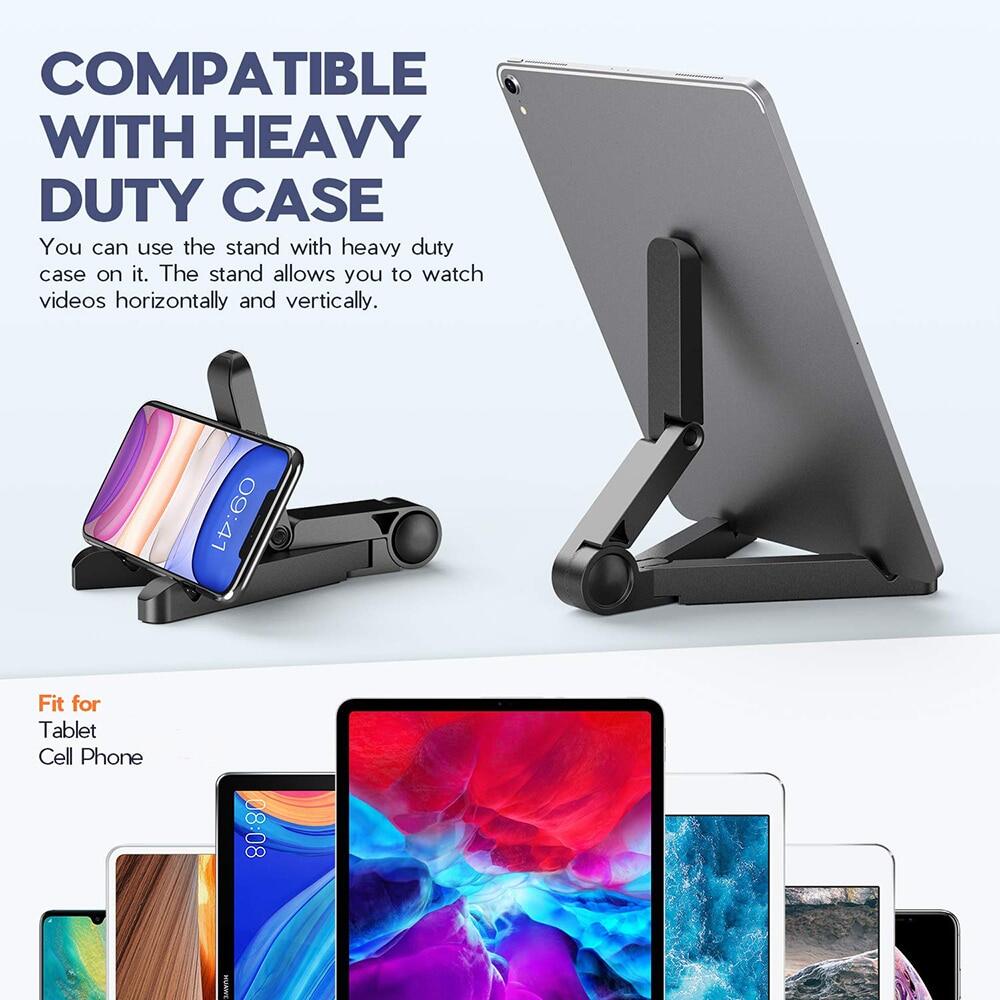 TBTIC Przenośny składany stojak kompatybilny z tabletami 4′′-11′′ Plastikowy uchwyt na biurko do telefonu IPhone Samsung IPad Stojak na telefon