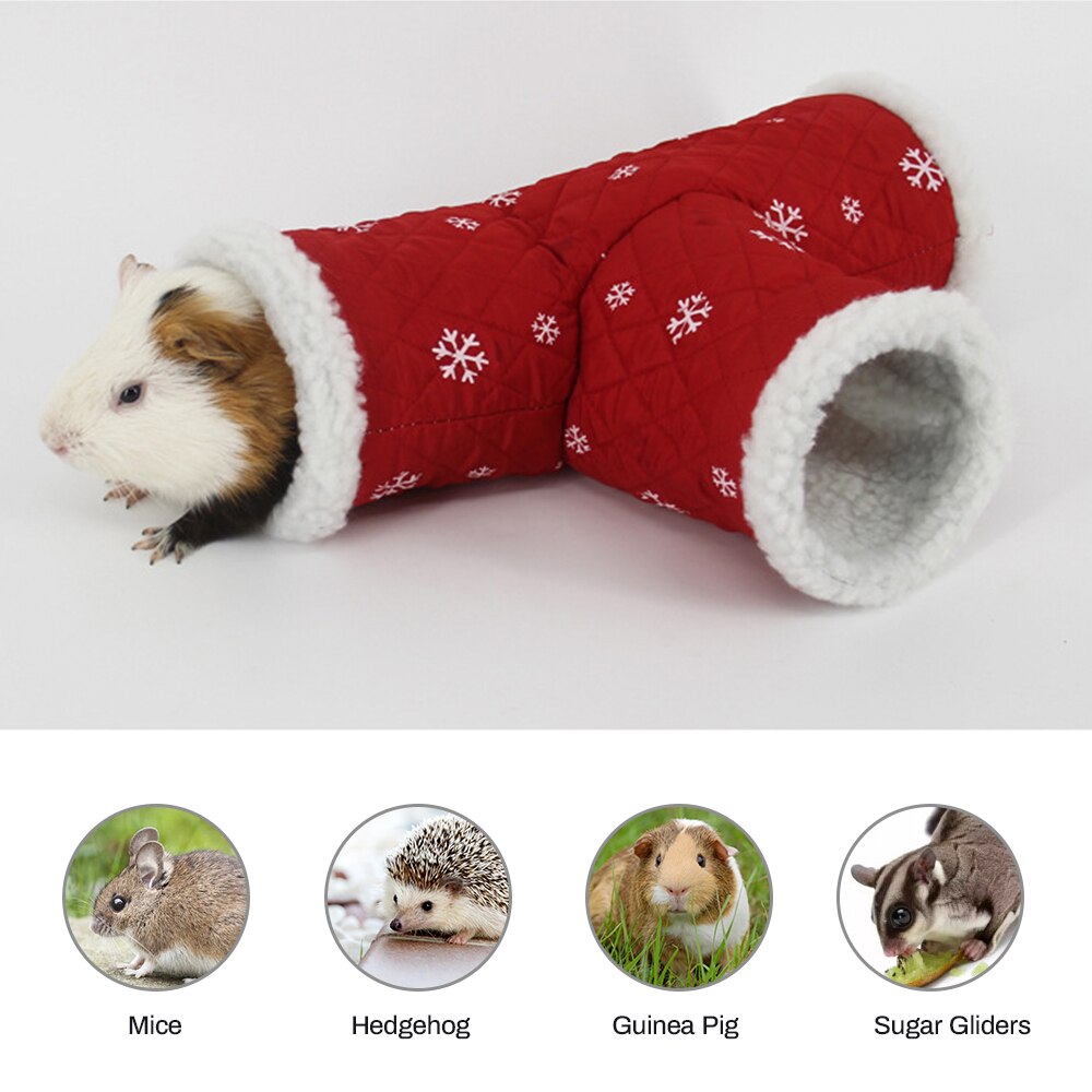 Mascota hámster Casa de juego en forma de T Pet suministros túneles pequeños animales conejillo de indias tubos juguetes mascotas cama
