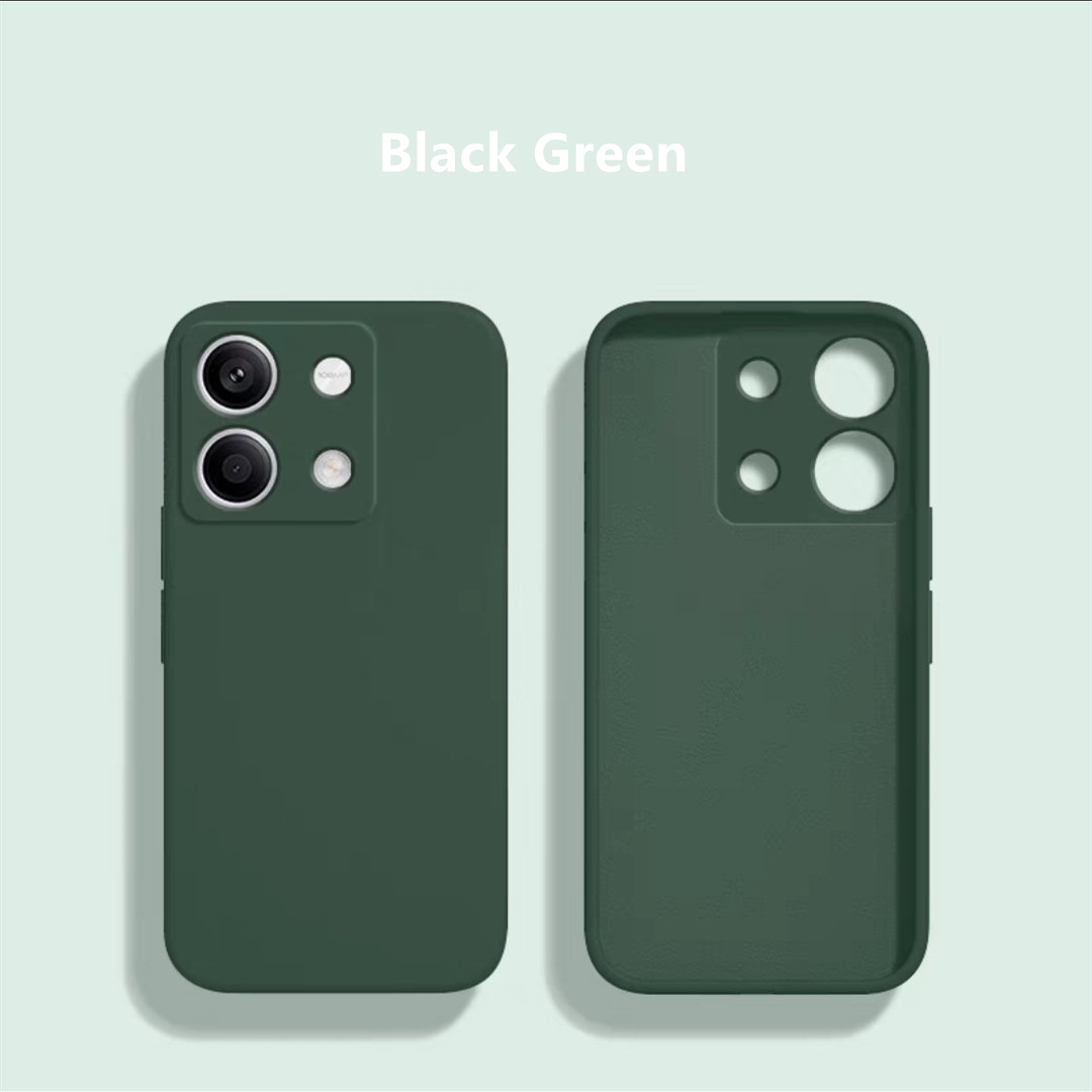 For Xiaomi Redmi Note 14S Liquid Silicone Case Redmi Note 14S Cover Funda Coque Soft TPU Phone Bumper Redmi Note 14S: Black Green