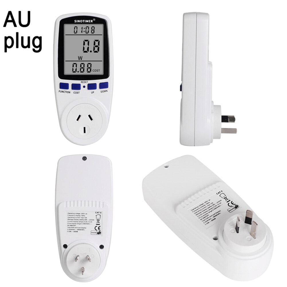 Wattmètre de contrôle de consommation électrique, grand écran LCD, prise de contrôle intelligente, consommation d'énergie domestique, tension