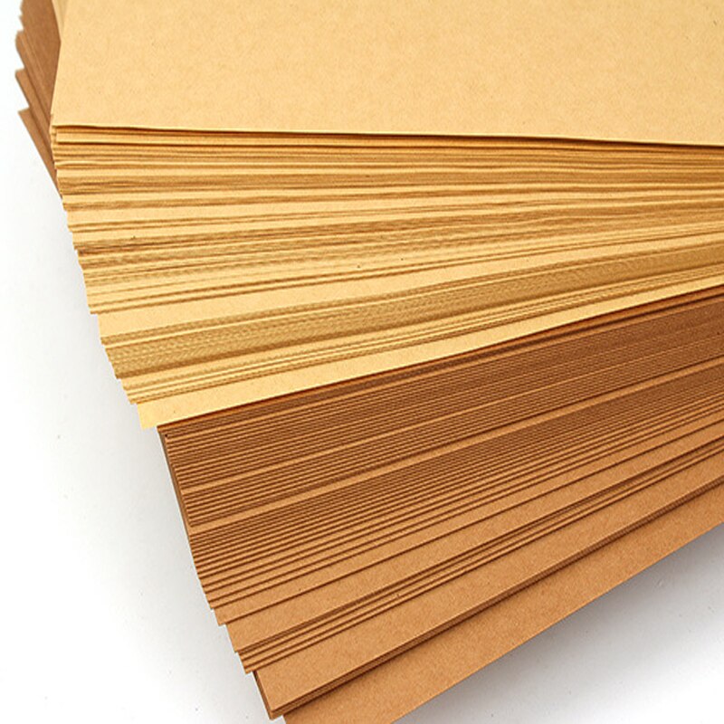 Papel Kraft marrón A4 hecho a mano para hacer tarjetas, cartón grueso, suministros de papelería de oficina, 70-100g, 350 Uds.