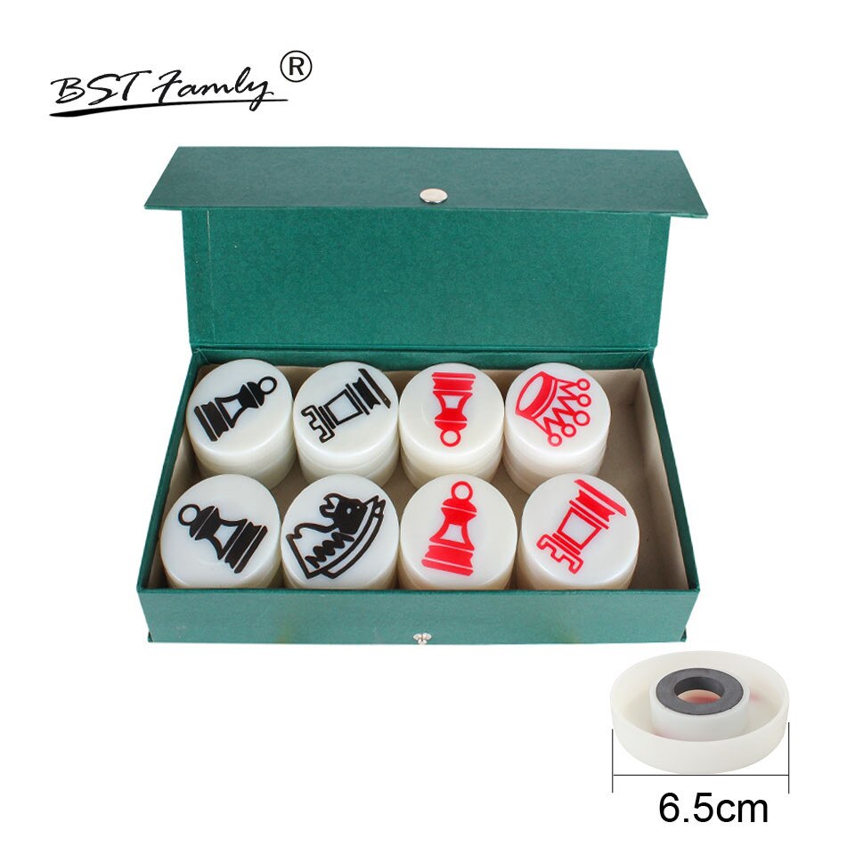 BSTFAMLY Chess Set Plastic Magnetic Chess Pieces Chess Game Teaching Chessman Diameter 65mm International Chess IA7
