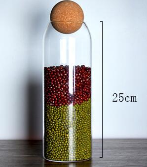 Bollkork blyfri glasburk med lock flaska förvaringstank förseglad teburkar spannmål genomskinliga förvaringsburkar kaffe innehåller: 1600ml