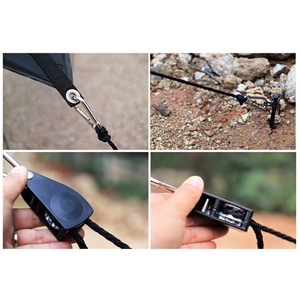 Tendeur de corde à nœud rapide pour tente de Camping, tendeur de cintre à poulie à cliquet,