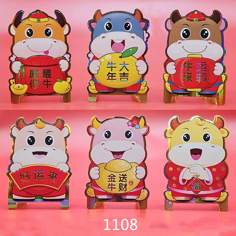 6pcs Chinese Red Envelope Year Spring Festival Envelope For Chinese Year: B