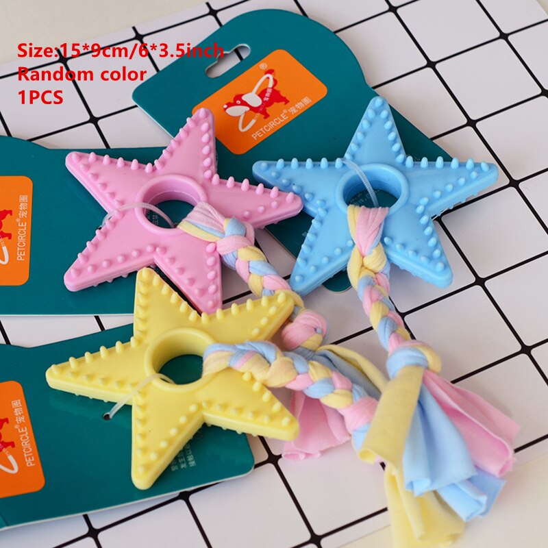 Juguete interactivo con nudo de cuerda para perro, mordedor de goma Natural, pentagrama duradero para entrenamiento de perros pequeños, mordedor, cepillo de dientes: 2