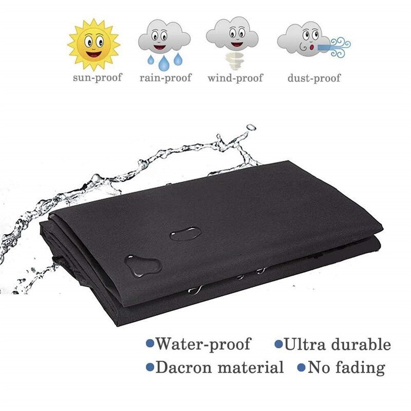 Zwart Waterdichte Bbq Cover Zware Bbq Accessoires Grill Cover Regen Anti Stofkap Regen Gas Houtskool Elektrische Barbeque Deksel
