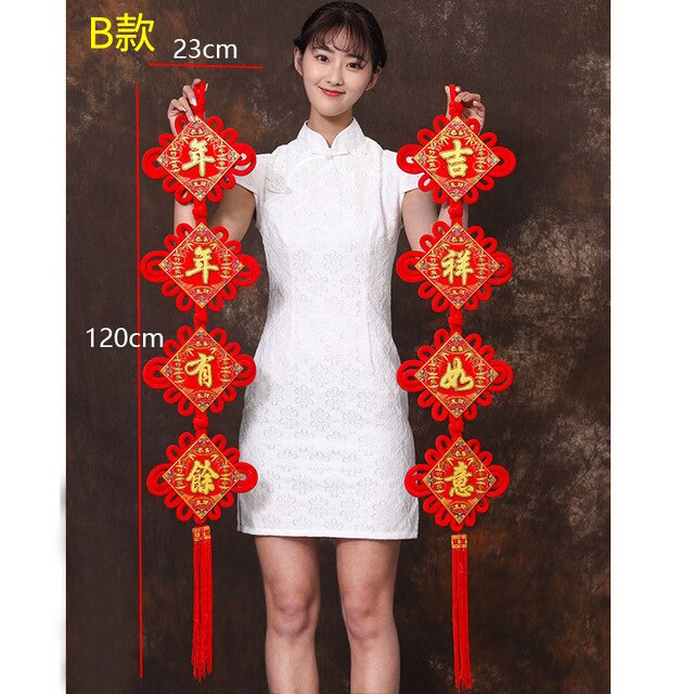 Rode Chinese Knoop Lente Festival Coupletten Hangers Chinese Jaar Decoraties Geluk Diy Wedding Lucky Gunstige: Style-2