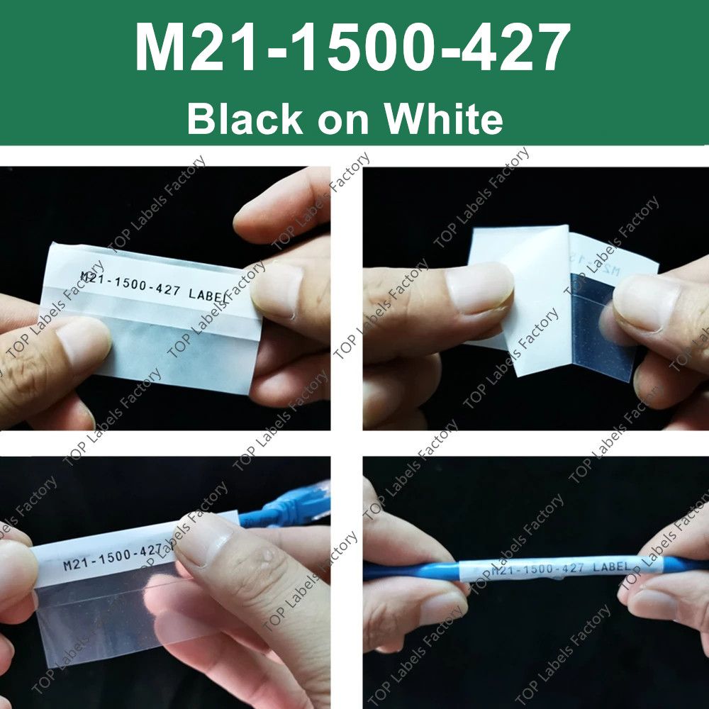 10PK BMP21 Labels Cartridge M21-1500-427 TAPE Black on Yellow BMP21-PLUS BMP21-LAB Label Tag Printer Datacom TAG