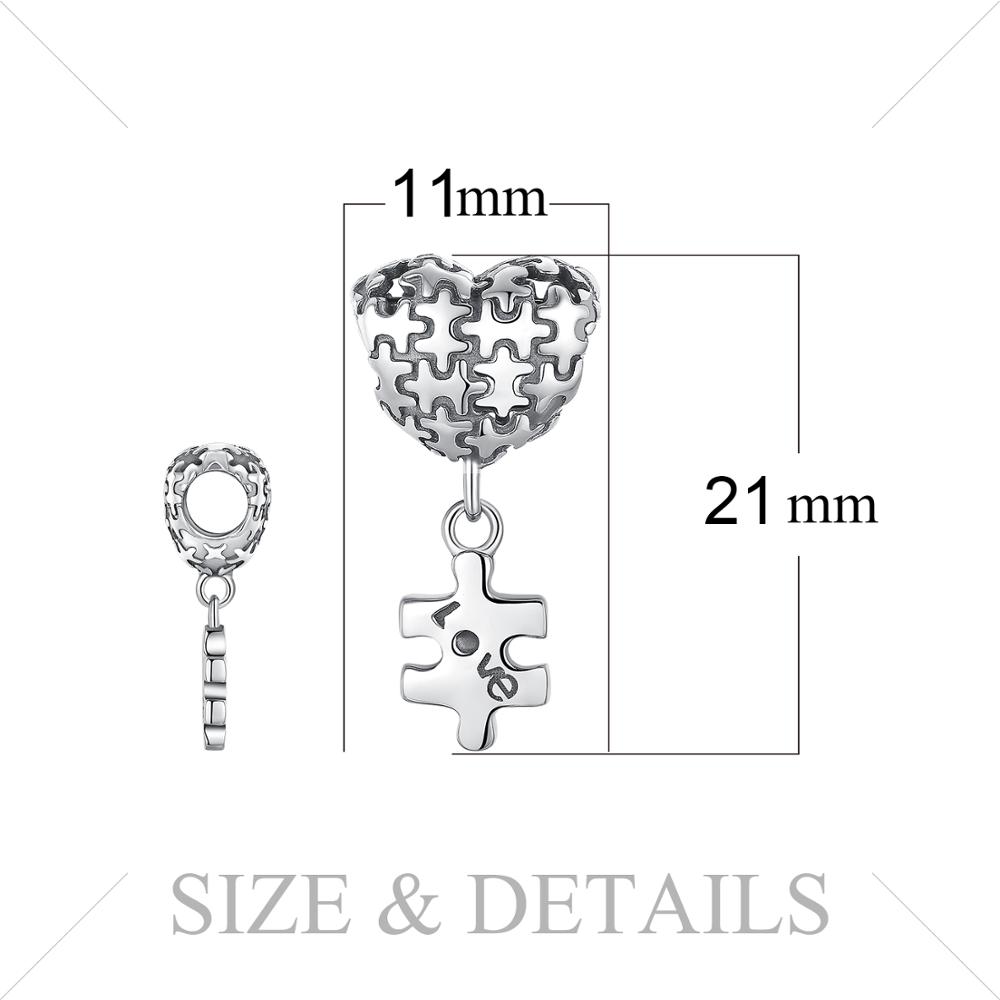 Bijourypalace Puzzle 925 perles en argent Sterling breloques argent 925 Original pour Bracelet argent 925 fabrication de bijoux originale