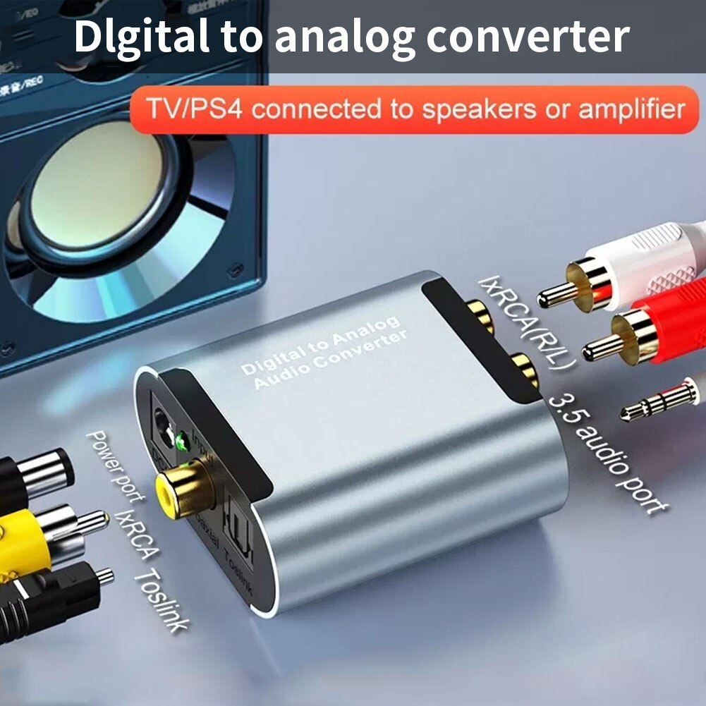 Portable Optische Digitale Stereo Audio Spdif Toslink Coaxiale Signaal Naar Analoog Converter Dac Jack Rca Versterker Decoder Adapter