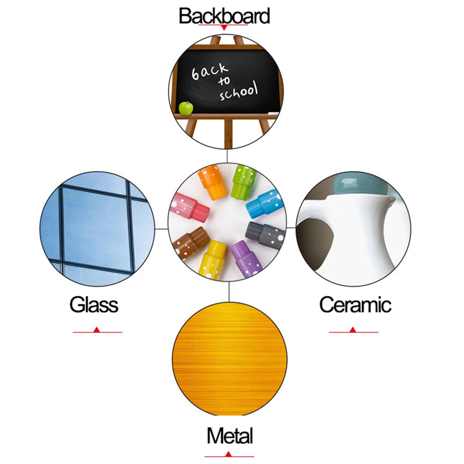 Whiteboard Pen, 8 Stks/partij Magnetische Tekening En Opname Whiteboard Markers Pen Magneet Uitwisbare Droog Kantoor Schoolbenodigdheden