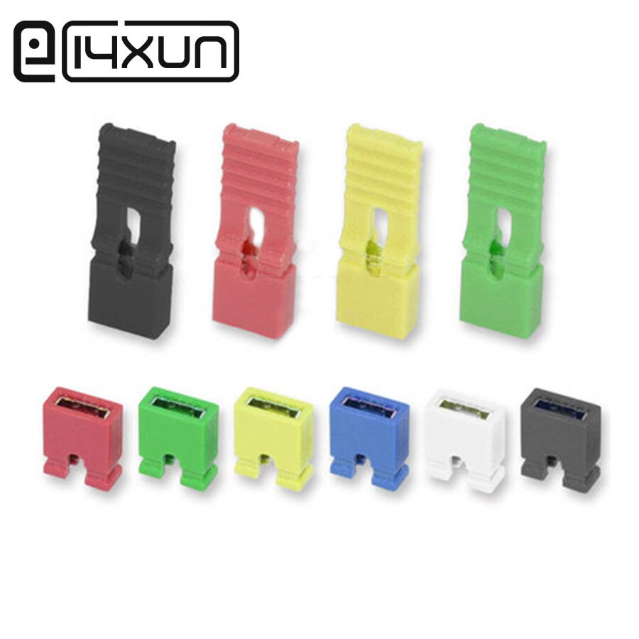 50 st 2.54mm pitch jumper cap pin header kontakt kort / lång typ jumper plug lock gör det själv reparationsdelar