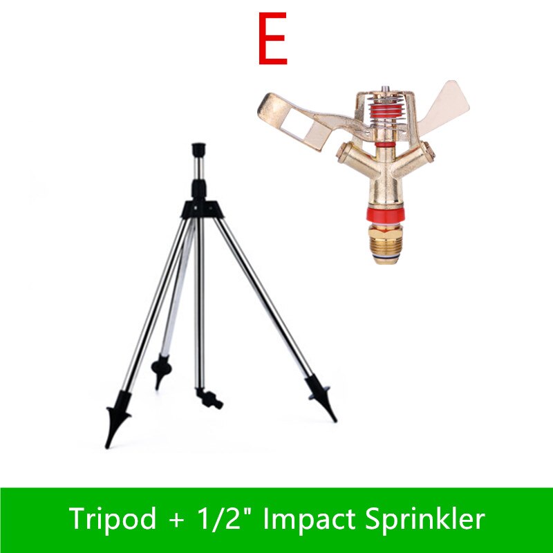 1/2 "Zinklegering Impact Sprinkler Met Ss Statief Set Impuls Sprinkler Nozzle Tuin Gazon Irrgation Spray: E