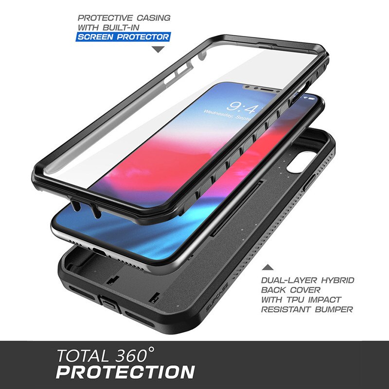 SUPCASE Pour iPhone XR Cas 6.1 pouces UB Pro Full-Corps Robuste Étui Housse de Téléphone avec Construit-dans le Protecteur D'écran et Béquille