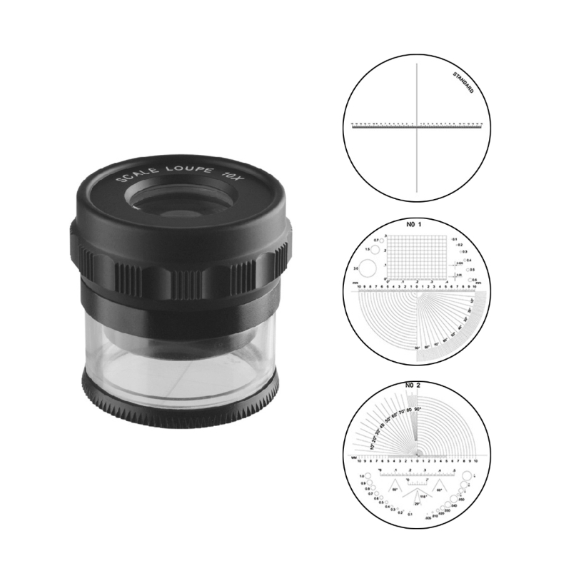 Handmicroscoop Vergrootglas 10X Schaal Juweliers Loep Desktop ABS- Vergrootglas Draagbare Schaallus voor Doek Repareren