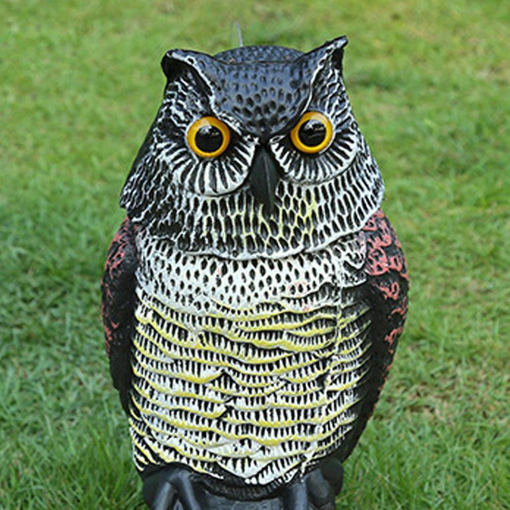 Realistic Bird Scarer Rotating Owl Prowler Decoy Garden Move Yard Repellent Scarecrow Control Pest E9k3