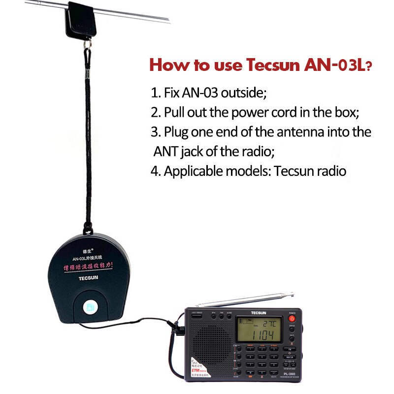 Tecsun PL-380 Radio DSP with AN-05L SW Band External Antenna Fm Am Stereo World Band Receiver VS Tecsun PL-310ET