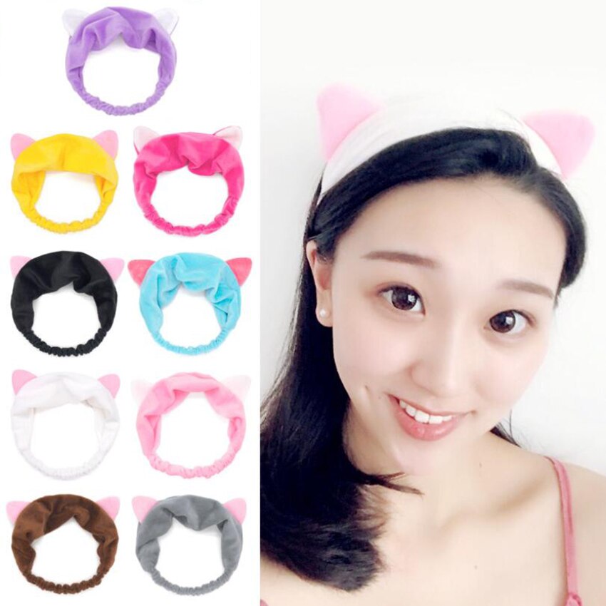 Cat Ears Hairband Head Band Party Headdress Hair Accessories Makeup Tools Face Washing Headband Hairdo Headwrap Hair Access
