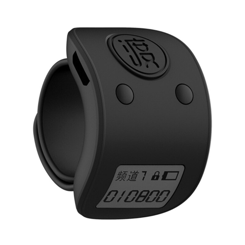 Mini-digital-lcd-fingerring-handzähler, 6- stellig, wiederaufladbar, klicker: Schwarz