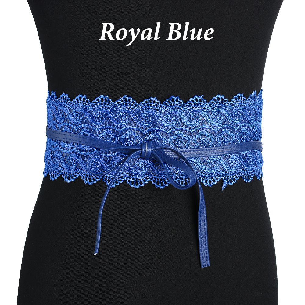 Vestido de boda para mujer, corsé ancho, cinturón de encaje, cinturón de cintura con autolazo para mujer, decoración colorida de banda de cintura de encaje a la