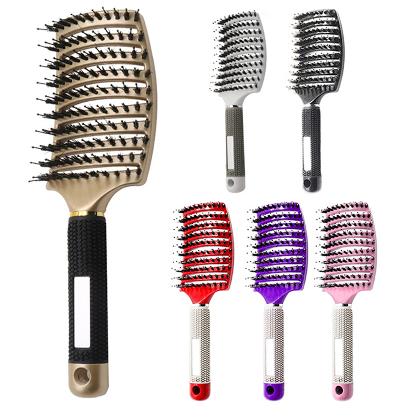 Professionele Arc Geventileerde Styling Varkenshaar Borstel Voor Vrouwen En Mannen Ontwarren Paddle Brush Voor Nat En Droog Krullend haar