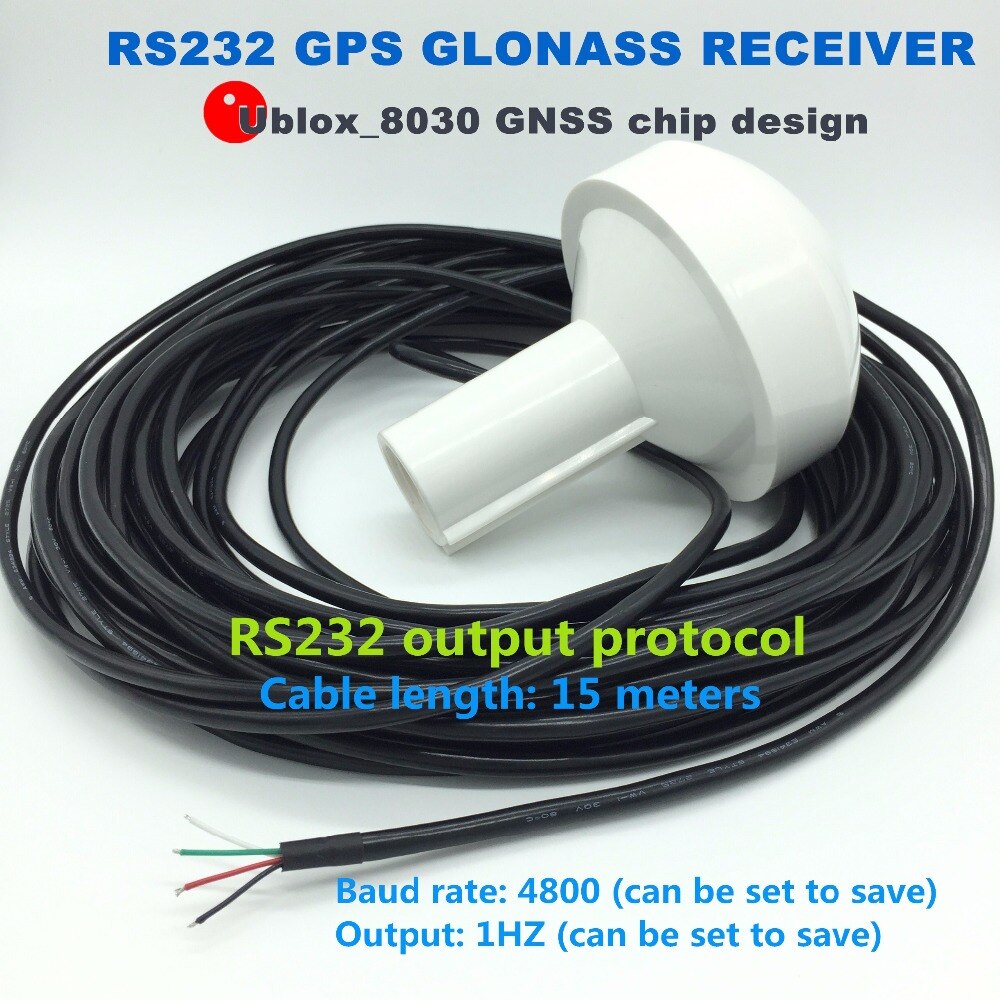 5V 15m cable, RS232 protocol, marine timing Industrial control applications 4800 baud rate GNSS GPS GLONASS dual mode receiver